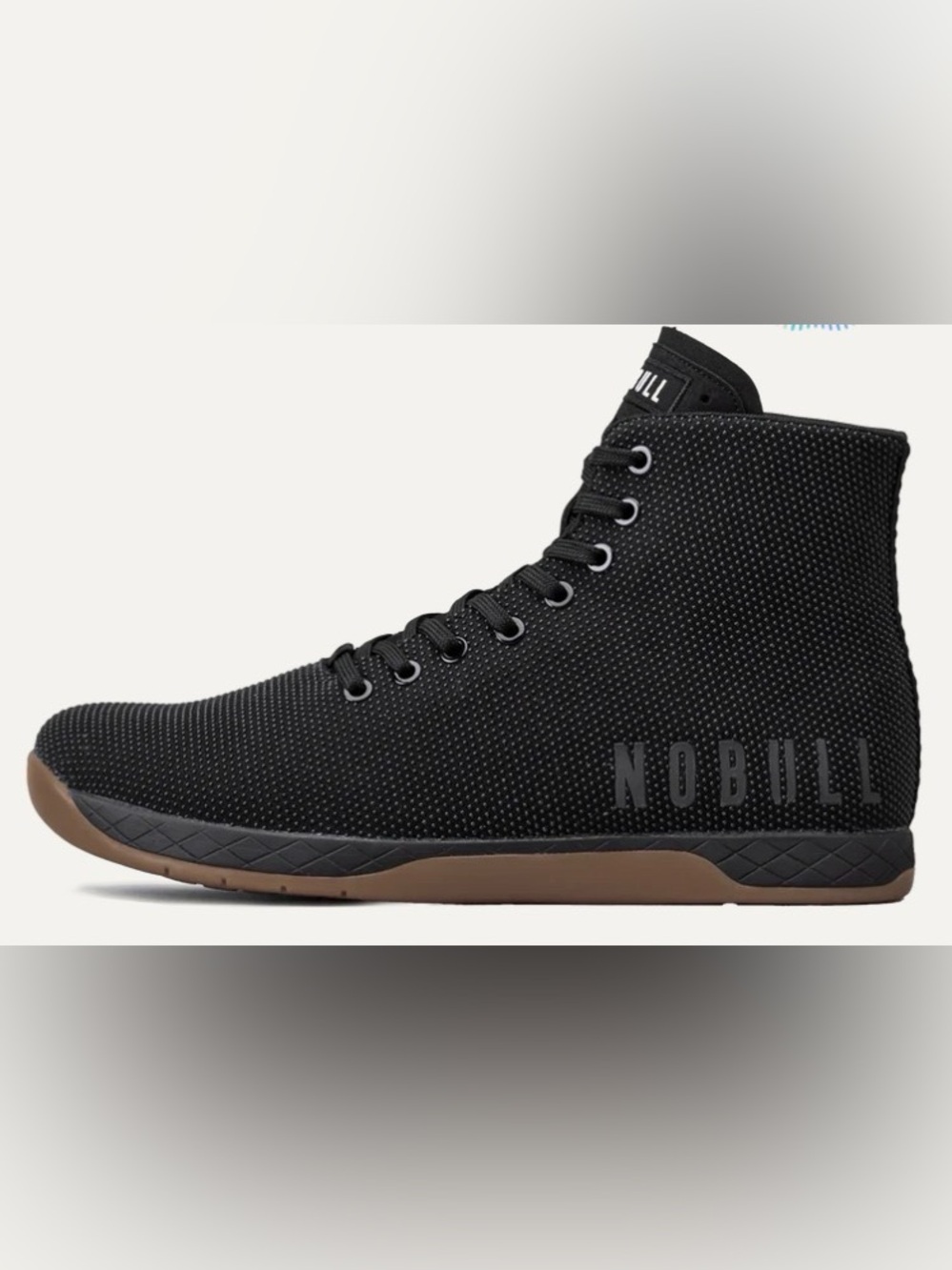 NOBULL Black Gum High-Top Trainer with Brown Sole